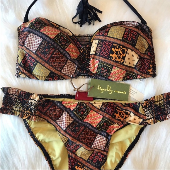🔥Tigerlily 2 Piece Boho Bandeau SwimSuit Set NWT - Picture 6 of 8